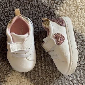 Carters size 2 baby glitter sneakers
